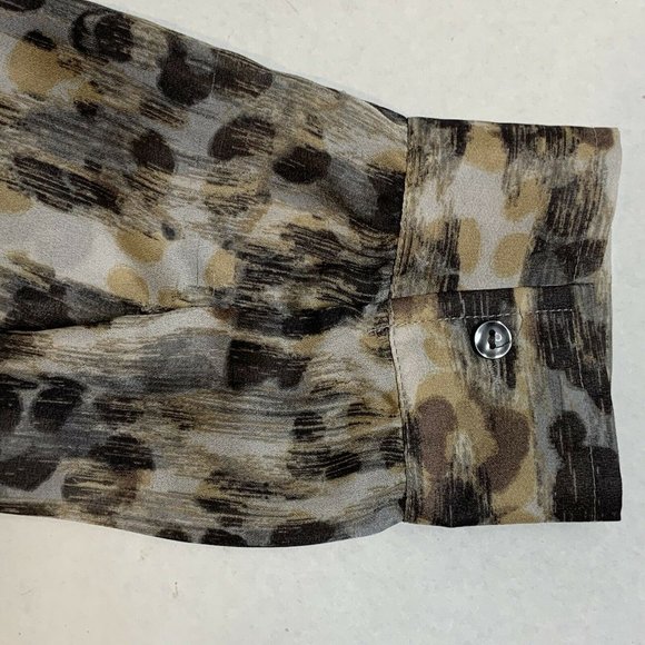 Ann Taylor Loft Med Petite Long Sleeve, Sheer Blouse - Picture 6 of 8